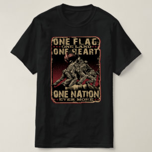 1つの旗1つの土地1つのハート1つの国家退役軍人日 Tシャツ