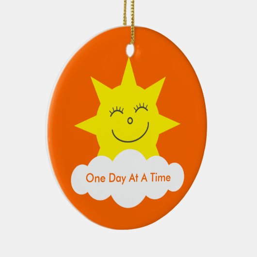 1つの日の一度に節酒の日付の漫画日曜日 セラミックオーナメント (右)