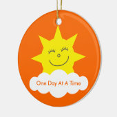 1つの日の一度に節酒の日付の漫画日曜日 セラミックオーナメント (左)