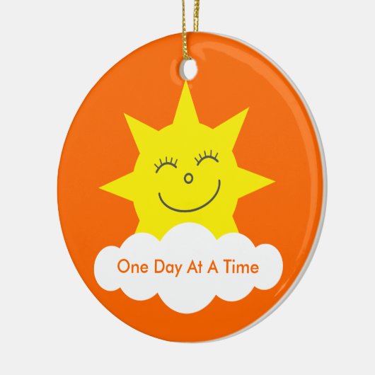 1つの日の一度に節酒の日付の漫画日曜日 セラミックオーナメント (左)