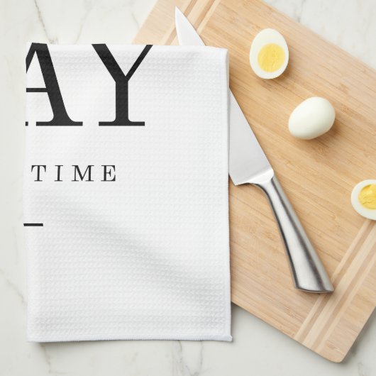 1つの日の活気づけるな節酒の引用文の白い黒 キッチンタオル (四つ折り)