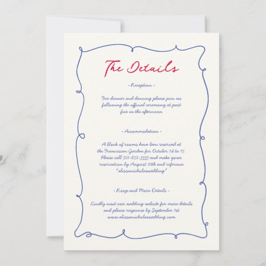 1つの明るいお洒落スクリプ縁どトに結婚すべて 招待状 (裏面)