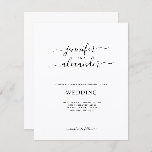 1つの書道ですべて予算を結婚計上する (正面/裏面)