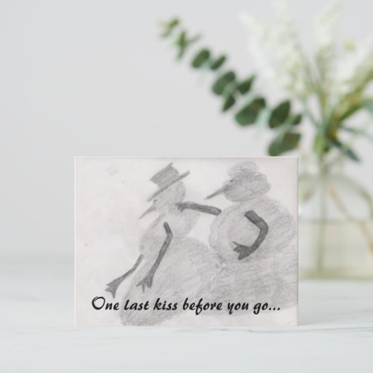 1つの最後のキスの郵便はがき ポストカード (スタンド正面)
