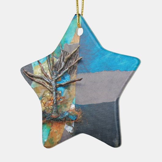1つの木の丘 セラミックオーナメント (左)