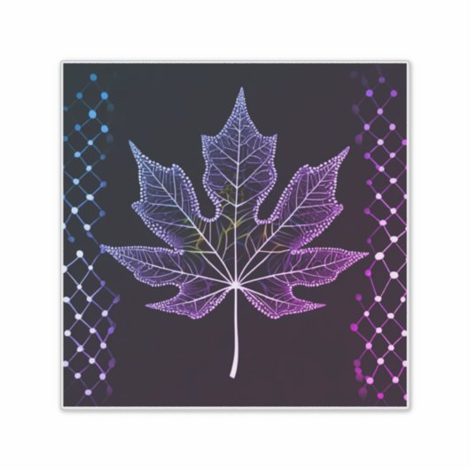 1つの木の葉のデザインエレガント格子側面14"x14 シール (正面)