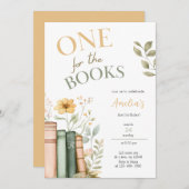 1つの本の最初の誕生日招待状 招待状 (正面/裏面)
