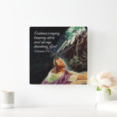 1つの柱時計を祈り続けて下さい スクエア壁時計 (ホーム)