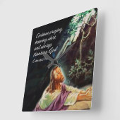 1つの柱時計を祈り続けて下さい スクエア壁時計 (傾斜)