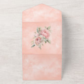 1つの桃の牡丹の赤ちゃんシャワーの招待のすべてで オールインワン招待状 (外側)