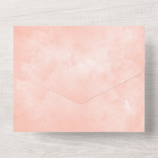 1つの桃の牡丹の赤ちゃんシャワーの招待のすべてで オールインワン招待状 (裏面)