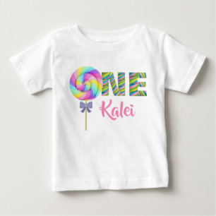 1つの棒つきキャンデーのカスタム ベビーTシャツ