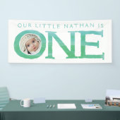 1つの歳の写真の第1誕生会の旗 横断幕 (トレードショー)