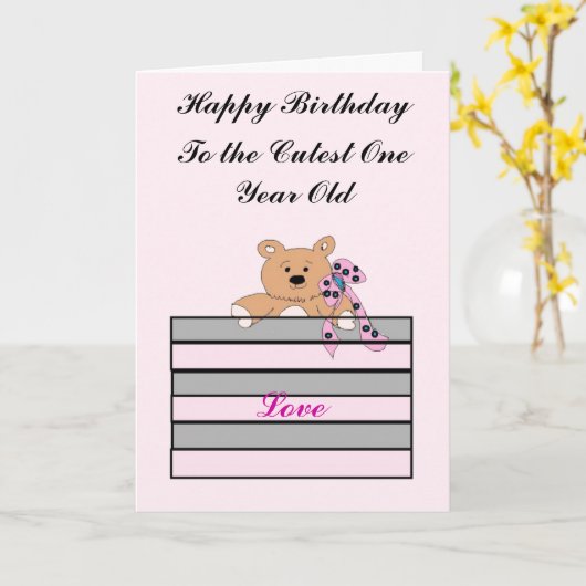 1つの歳の誕生日 カード (黄色い花)