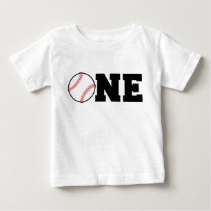 1つの歳の野球のワイシャツの誕生日 ベビーTシャツ