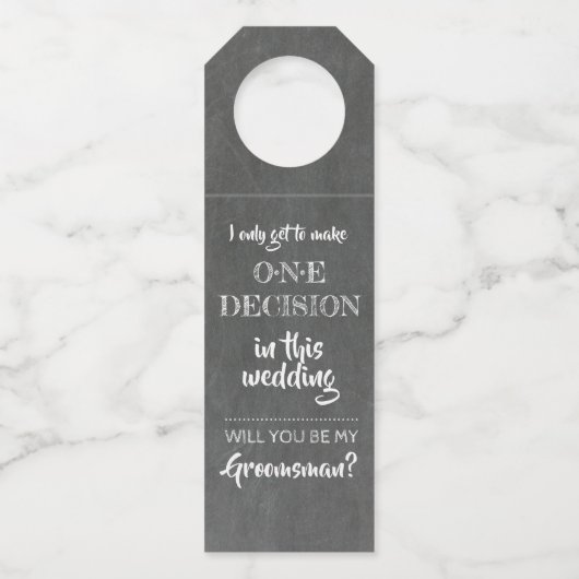 1つの決定 – Groomsmenおもしろい提案 ボトルネックタグ (正面)