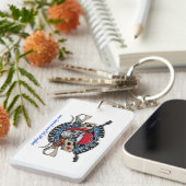 1つの注目されたジャッキのキーホルダー(長方形) キーホルダー (正面右)