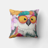 1つの混乱したクールコカトプリント クッション (裏面)