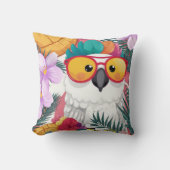 1つの混乱したクールコカトプリント クッション (正面)