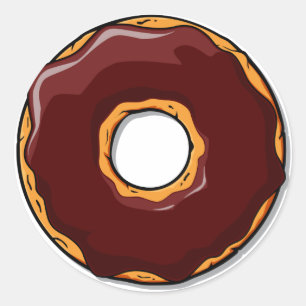 1つの漫画チョコレートドーナツデザイン ラウンドシール