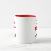 1つの熱い混乱   11のozの赤い信号器のマグ マグカップ (中央)