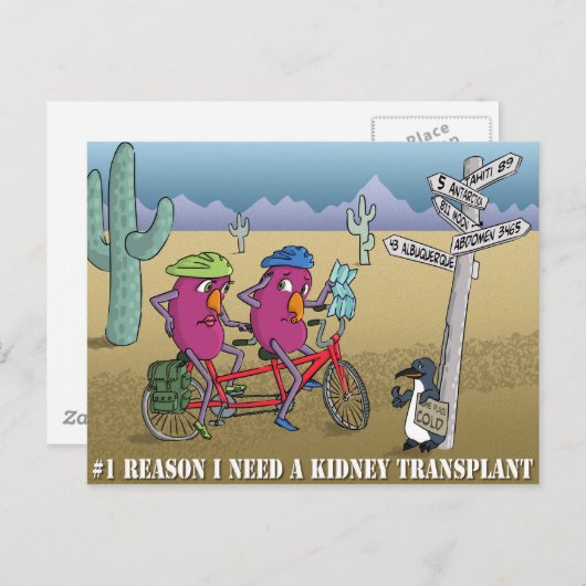 # 1つの理由私は腎臓の移植を必要とします ポストカード (正面/裏面)