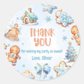 1つの甘いクッキーのクリスマス1歳のバースデ感謝していィーザー ラウンドシール (正面)