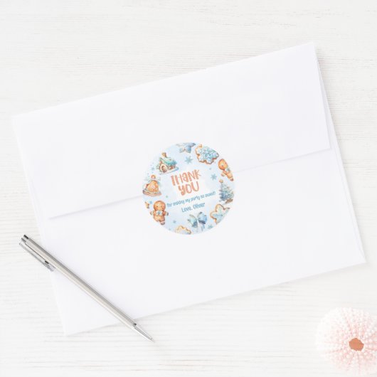 1つの甘いクッキーのクリスマス1歳のバースデ感謝していィーザー ラウンドシール (封筒)