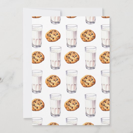 1つの甘いクッキーのミルクとクッキー最初の誕生日 招待状 (裏面)