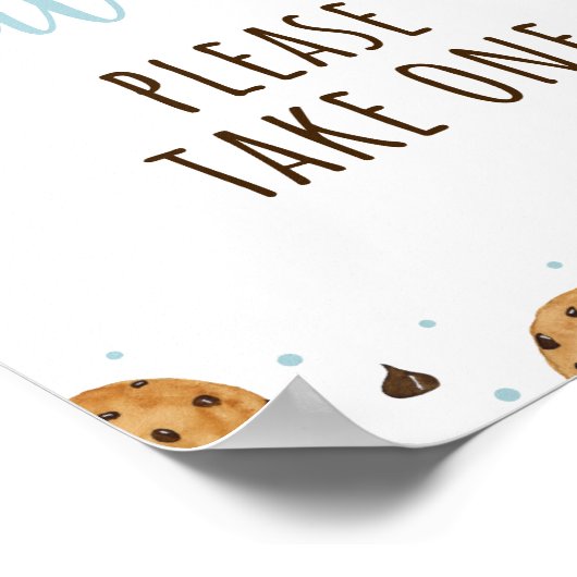 1つの甘いクッキーの誕生日パーティーのお気に入りの署名 ポスター (角)