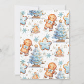 1つの甘いクッキーボーイクリスマス1歳の誕生日 招待状 (裏面)