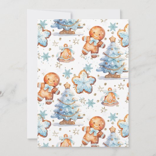 1つの甘いクッキーボーイクリスマス1歳の誕生日 招待状 (裏面)