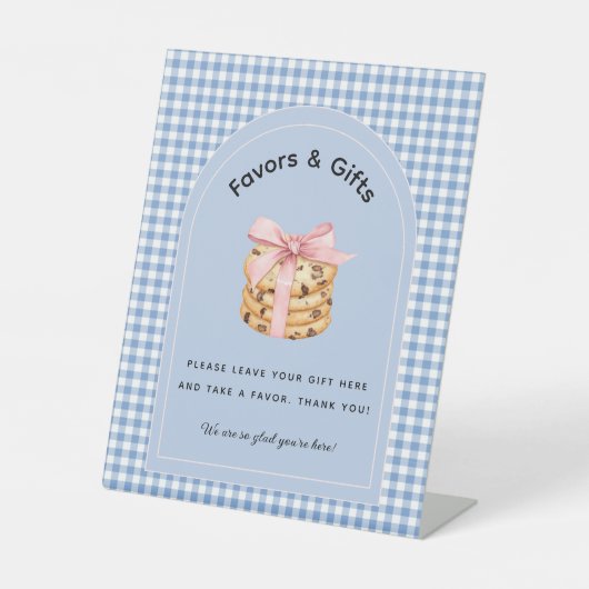 1つの甘いクッキーボーイ最初の誕生日ギフト好意 台座サイン (正面)