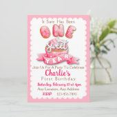 1つの甘い年の最初の誕生日パーティーの招待 招待状 (スタンド正面)