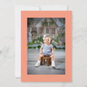 1つの甘い桃の果実の写真1st誕生日 招待状 (裏面)