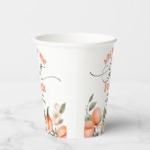 1つの甘い桃の水色1日の誕生日 紙コップ (右)