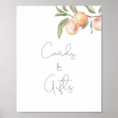 1つの甘い桃の誕生日カードとギフト ポスター (正面)