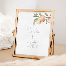 1つの甘い桃の誕生日カードとギフト ポスター