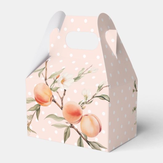 1つの甘い桃1歳の誕生日パーティー フェイバーボックス (裏面サイド)