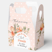 1つの甘い桃1歳の誕生日パーティー フェイバーボックス (オープン)