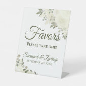 1つの白いボホエレガントフローラを取結婚る 台座サイン (正面)