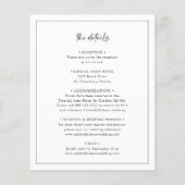 1つの白黒の結婚式の招待ですべての予算 (裏面)