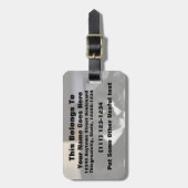 1つの目タキシード猫の白黒にあること開いた ラゲッジタグ (正面縦)