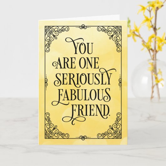 1つの真剣に素晴らしい友人の誕生日 カード (黄色い花)