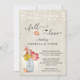 1つの秋で愛の全結婚式招待状とRSVP 招待状