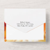 1つの秋の落ち葉 ウェディング招待状 オールインワン招待状 (裏面)