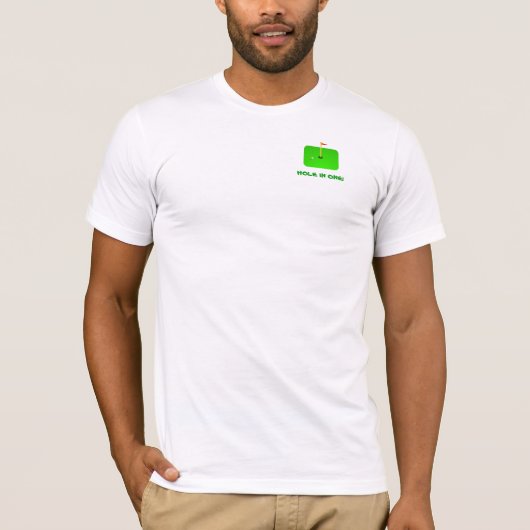1つの穴! ゴルフ・ボールおよびゴルフ旗 Tシャツ (正面)