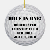 1つの穴! ゴルフ・ボール セラミックオーナメント (裏面)
