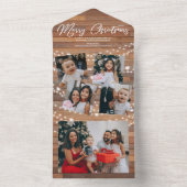 1つの素朴クリスマスカードにクリスマス5の写真すべて オールインワン招待状 (内側)