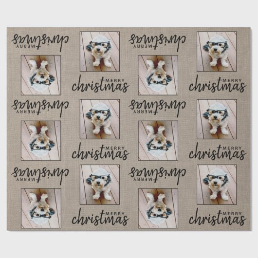 1つの素朴正方形の写真とラップ ラッピングペーパー (フラット)